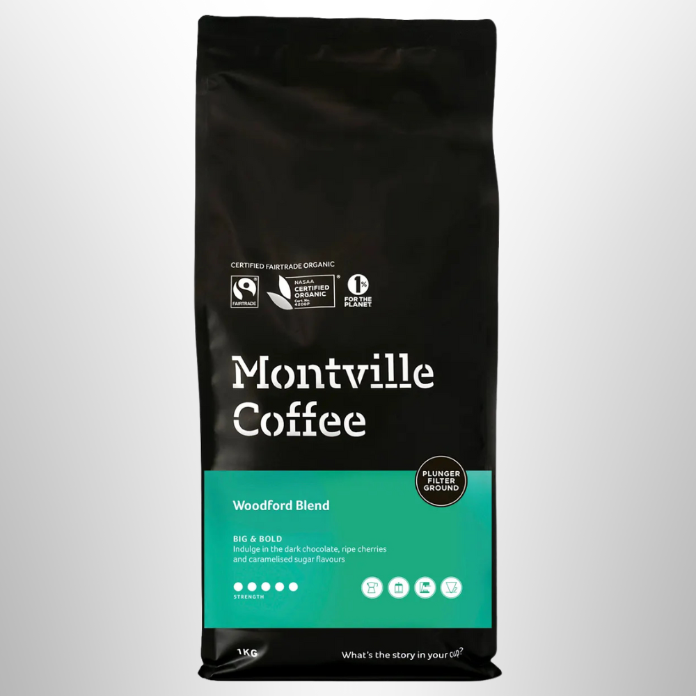 MONTVILLE Ground Plunger Woodford Coffee Organic 1kg