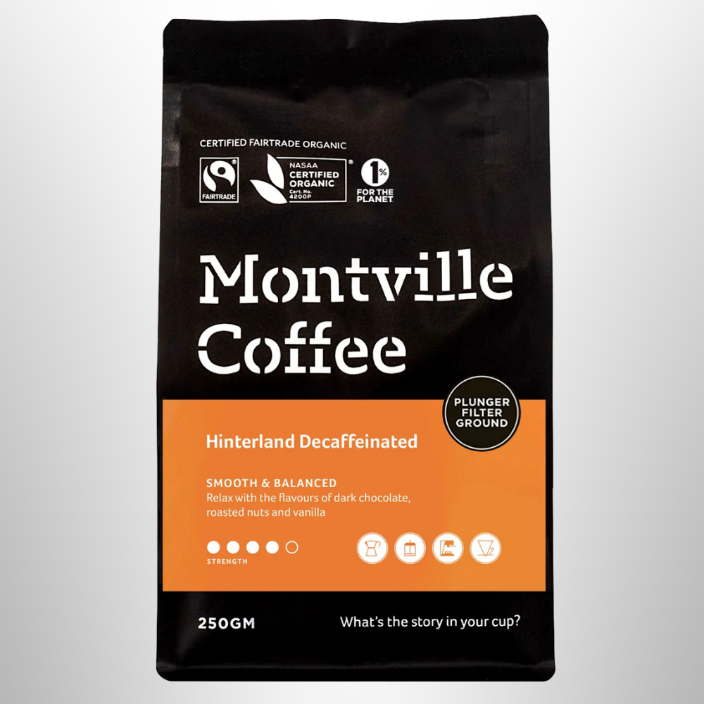 MONTVILLE Ground Plunger Decaf Hinterland 250g