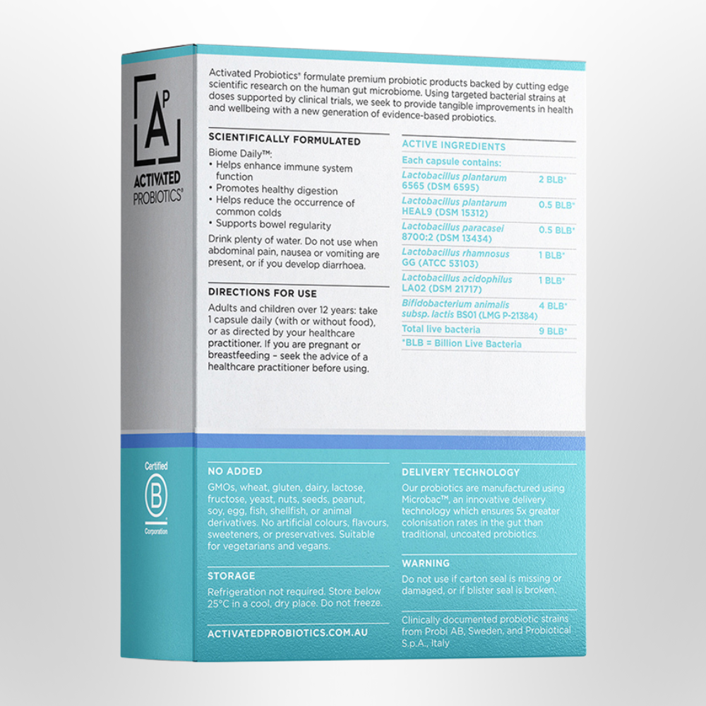 ACTIVATED PROBIOTICS Biome Daily Probiotic 30 Caps