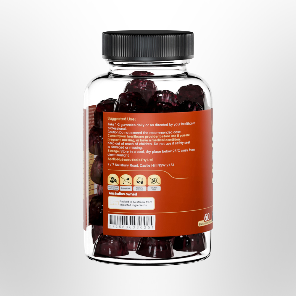 APOLLO Black Seed Oil Gummies Blackcurrant 60 Pack