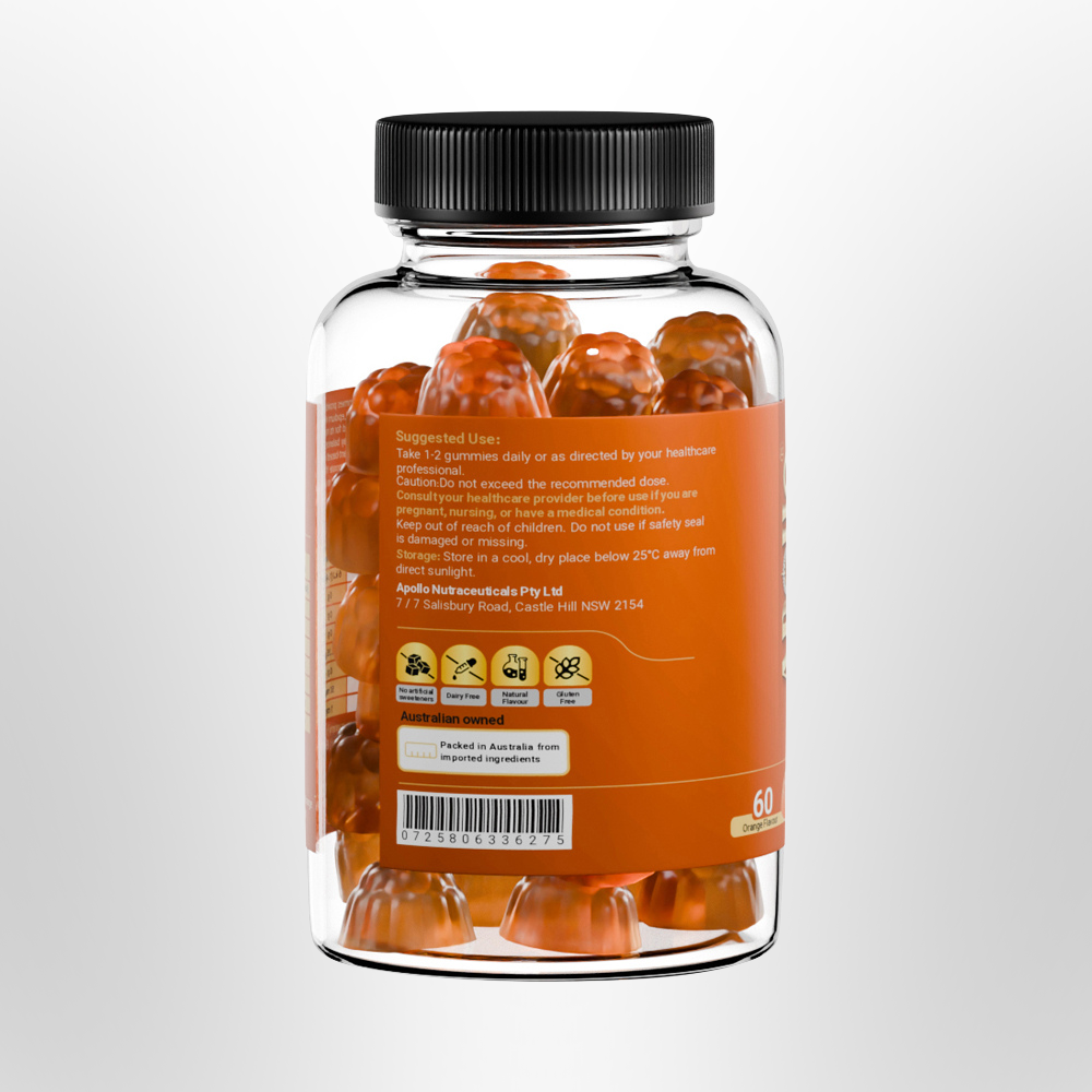APOLLO Maca Root Gummies Orange 60 Pack