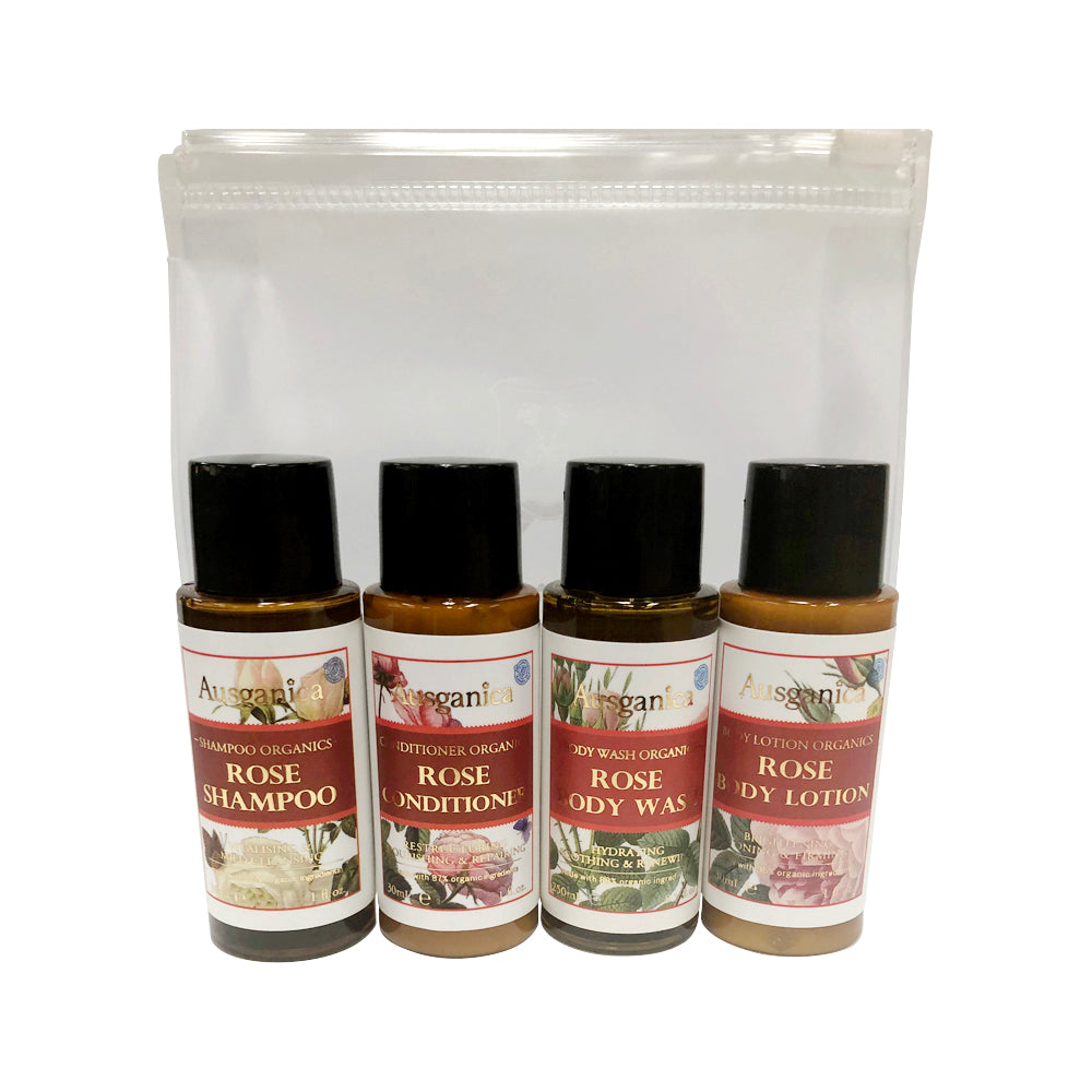 AUSGANICA Organic Hair & Body Travel Kit Rose 30ml