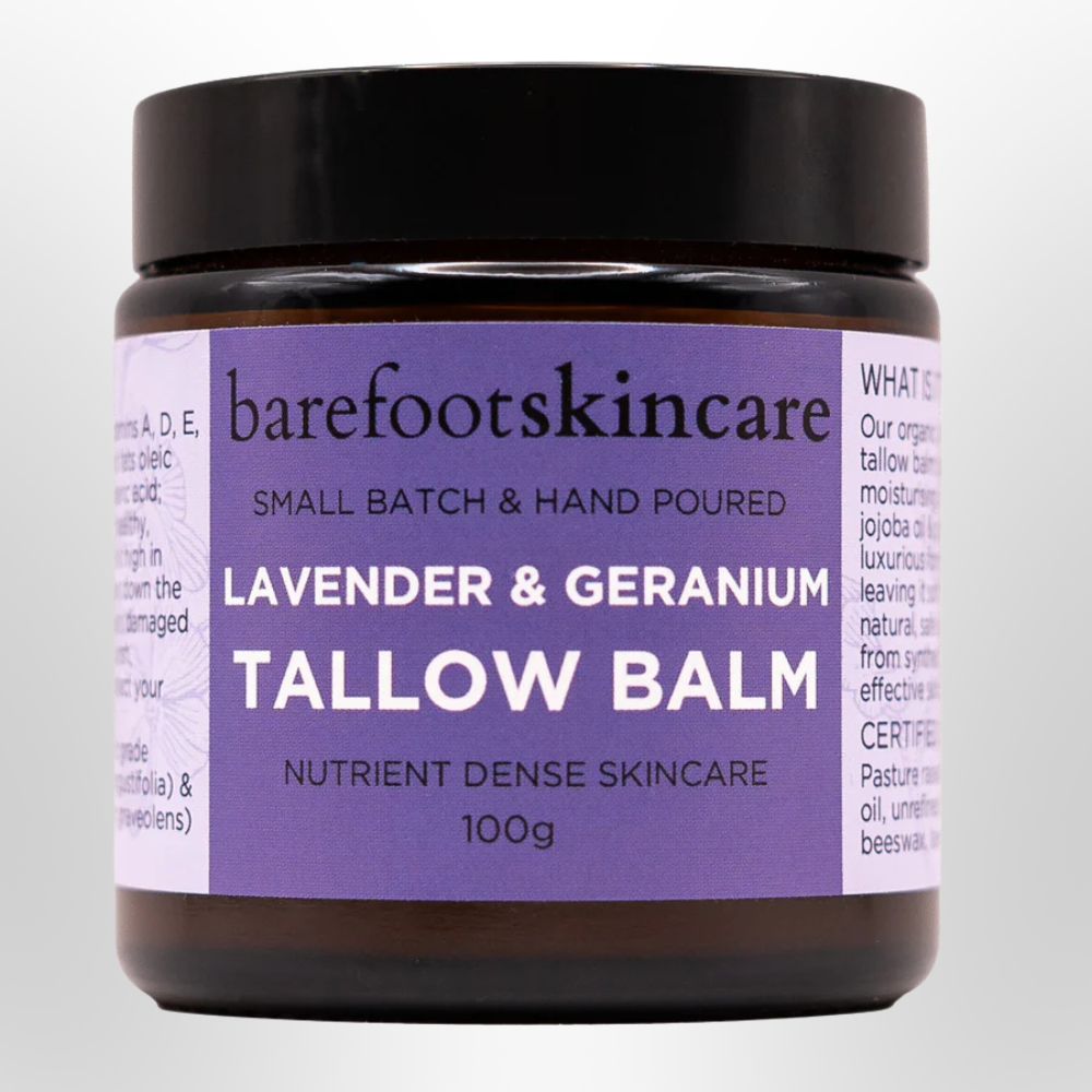 BAREFOOT SKINCARE Tallow Balm Lavender & Geranium 100g