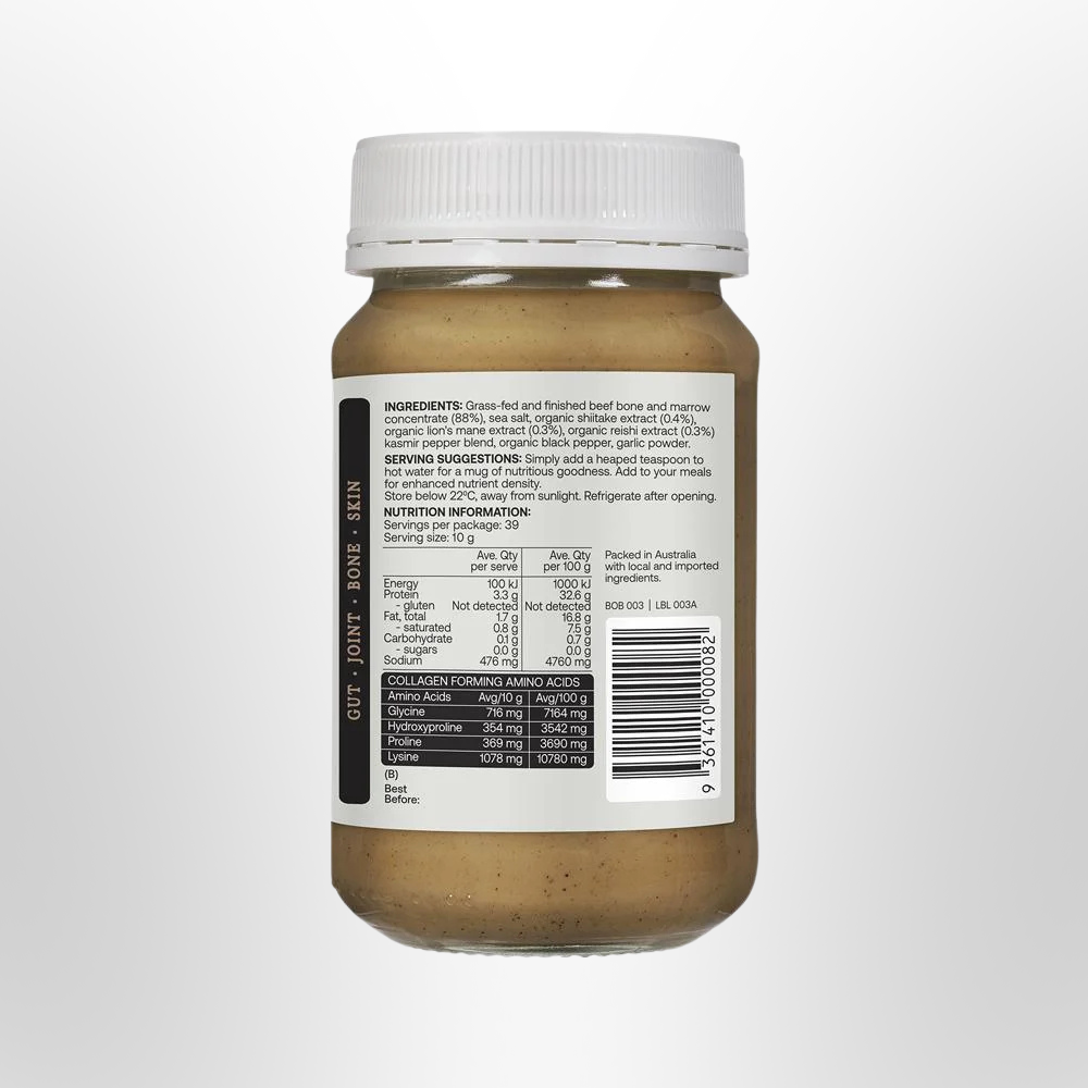 BOTB Beef Bone Broth Concentrate Healing Mushrooms 390g