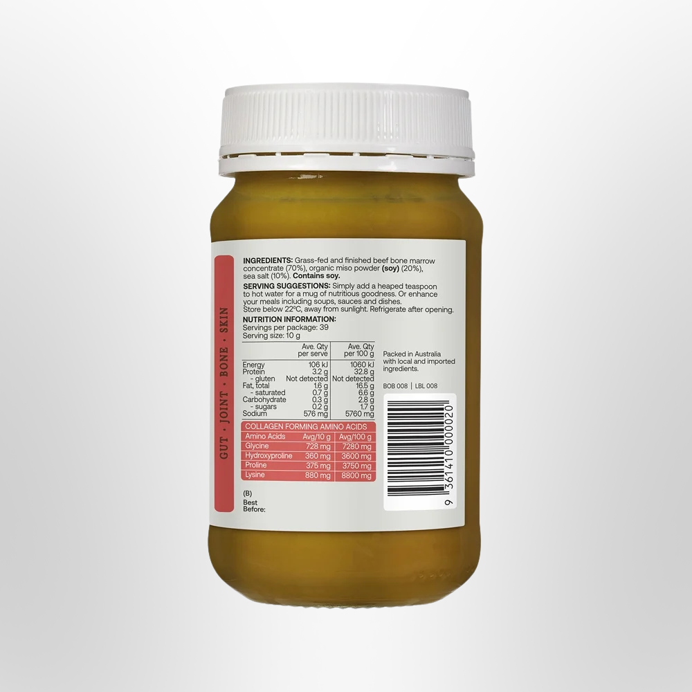 BOTB Beef Bone Broth Concentrate Organic Miso 390g