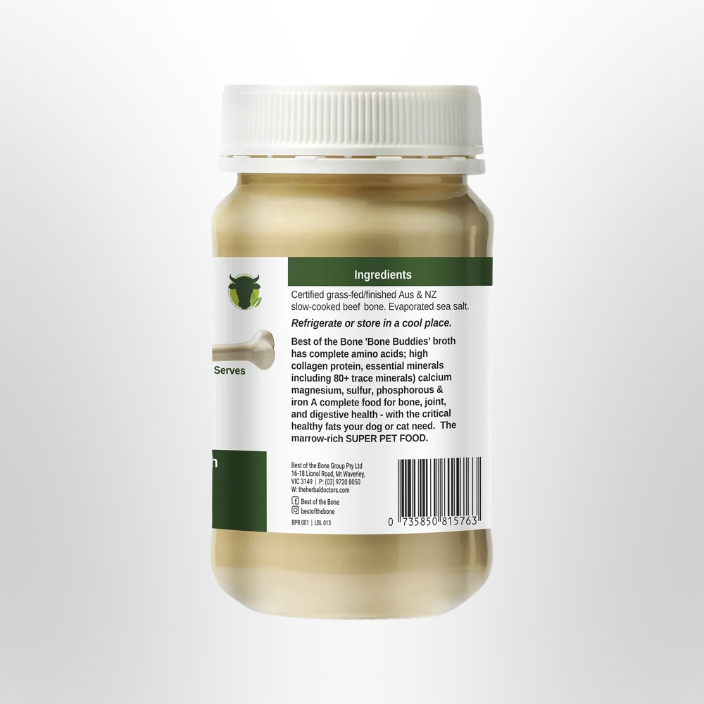 BOTB Bone Buddies Pet Bone Broth Beef Concentrate with High Collagen Protein 375g