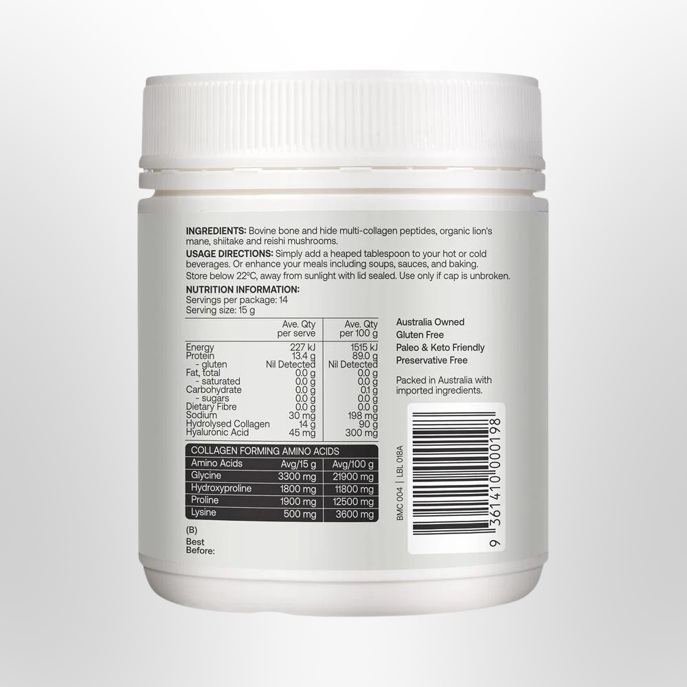 BOTB Multi-Collagen Protein Powder Organic Mushroom 210g