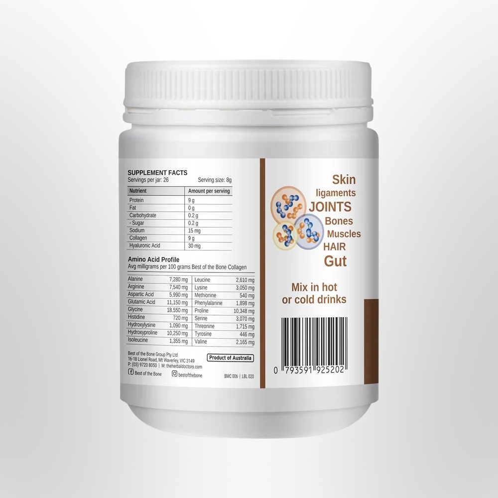 BOTB Multi-Collagen Protein Powder Raw Organic Cacao 210g