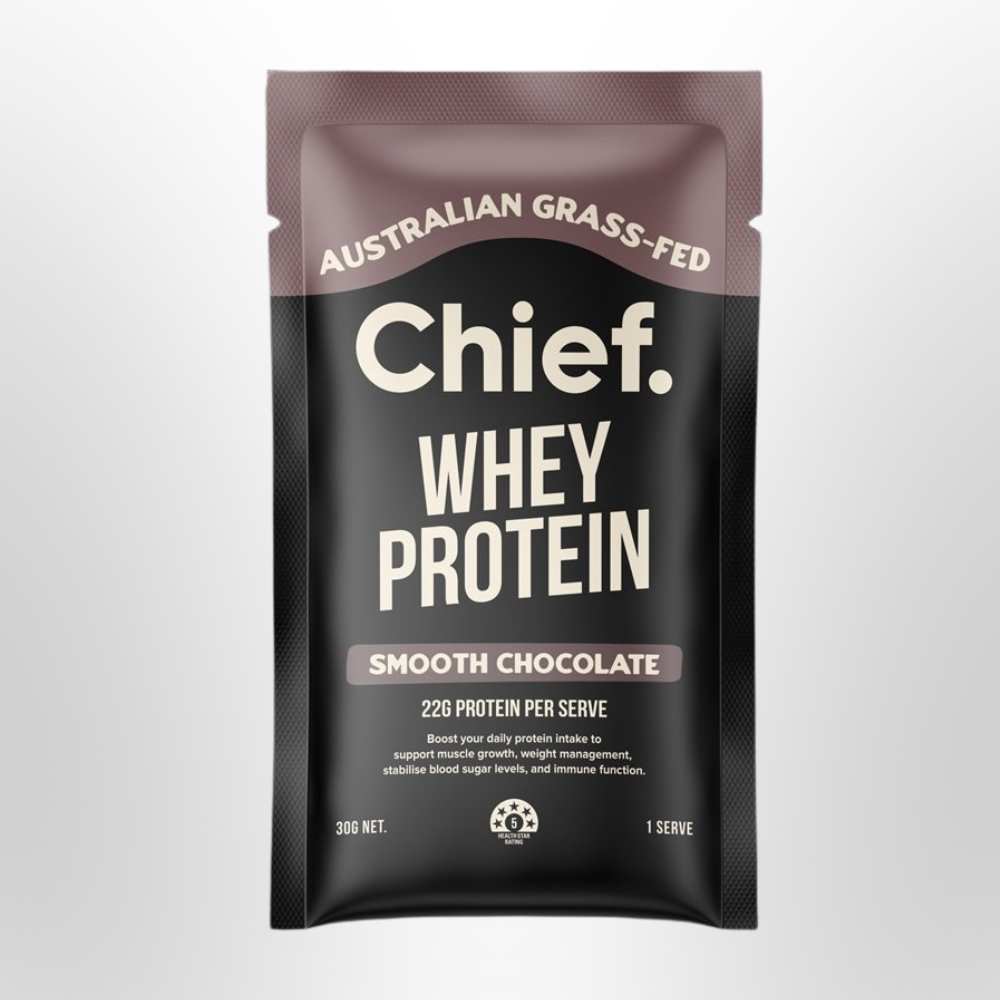CHIEF Whey Protein Concentrate Sachet Creamy Smooth Chocolate 30g