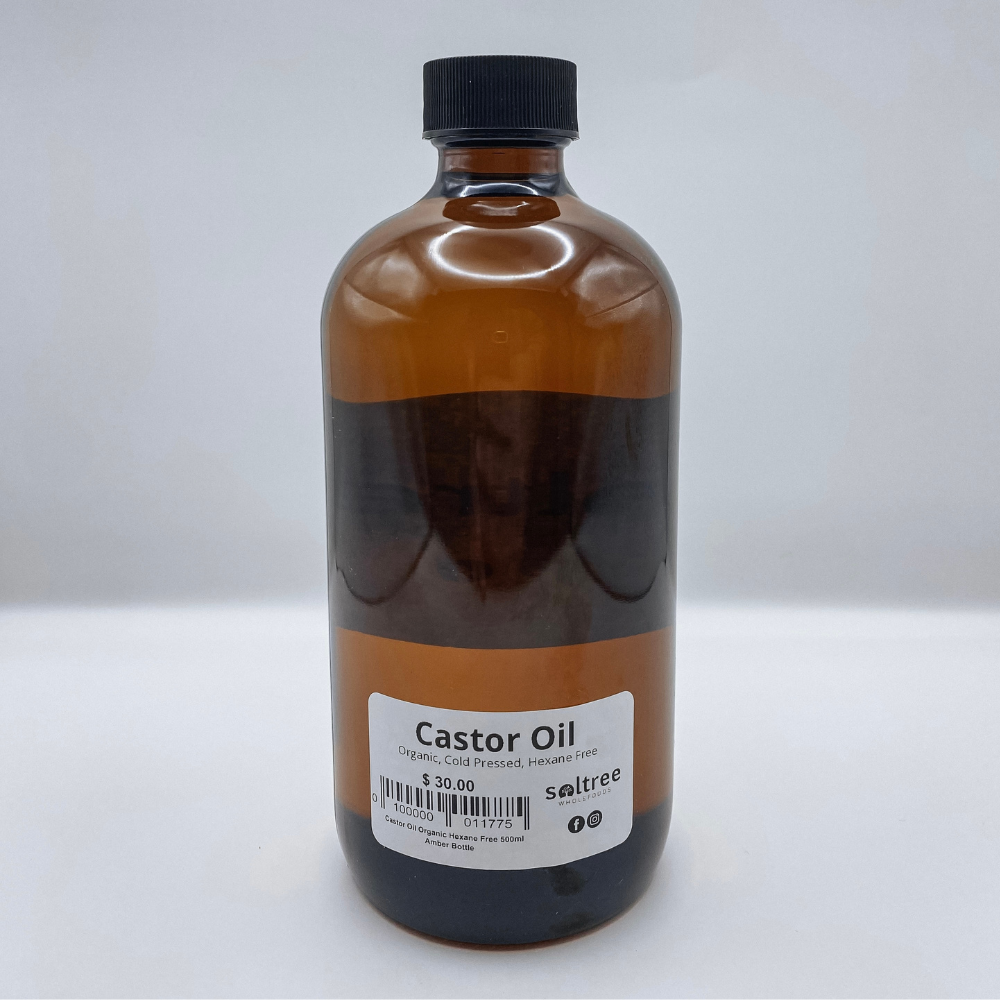 Castor Oil Organic Hexane Free (500ml Amber Bottle)