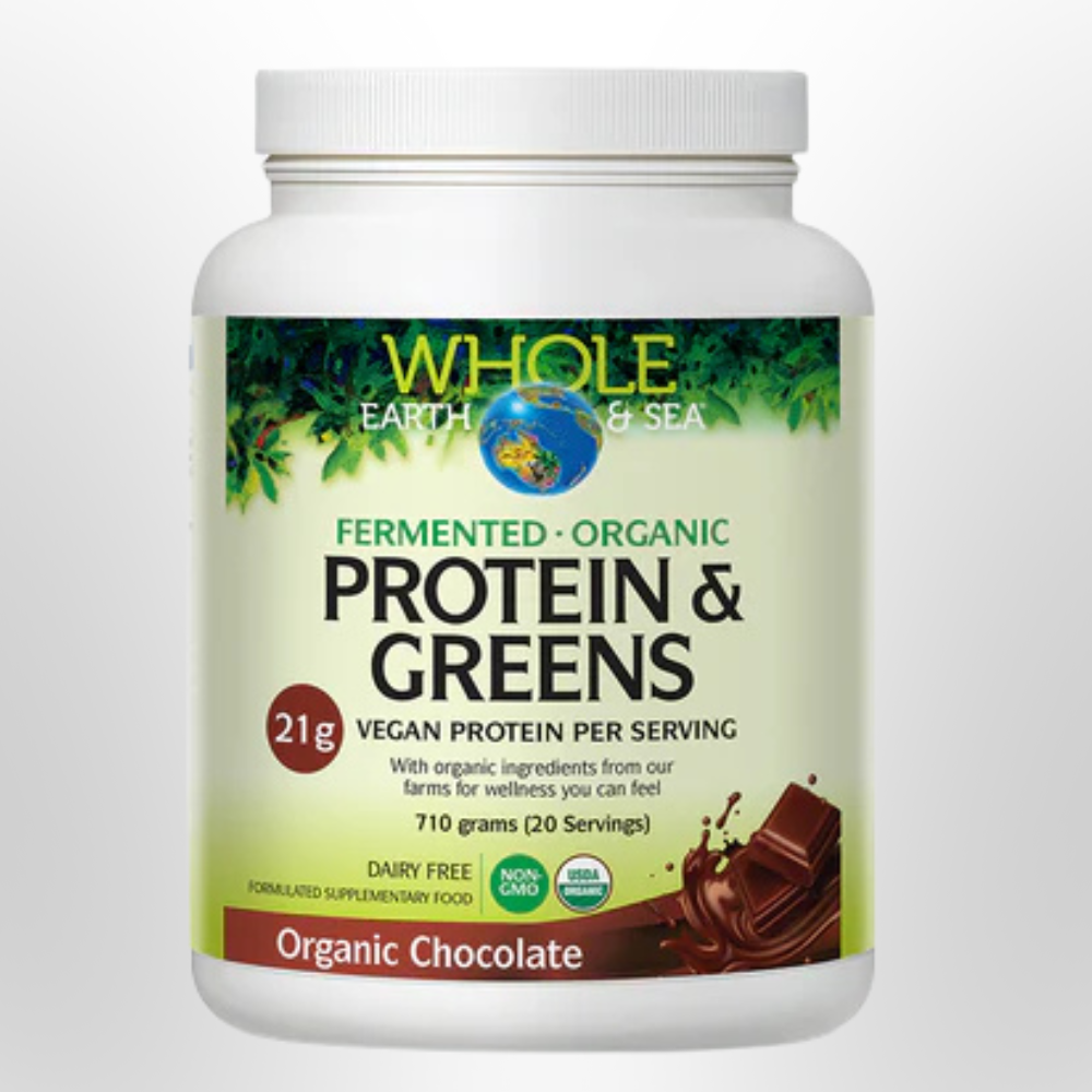WHOLE EARTH & SEA Organic Protein & Greens Powder Chocolate 710g