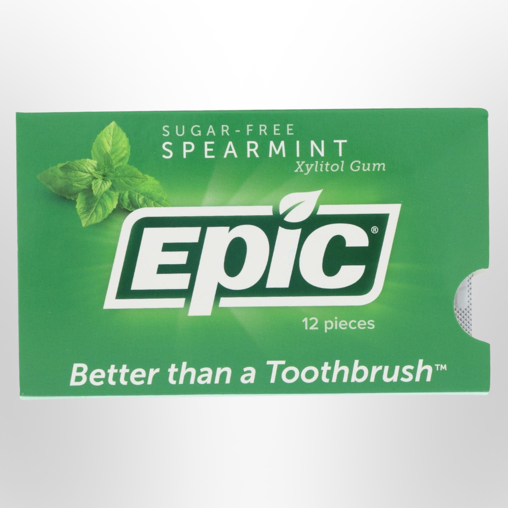 EPIC Xylitol Gum Spearmint 12 Piece Blister Pack