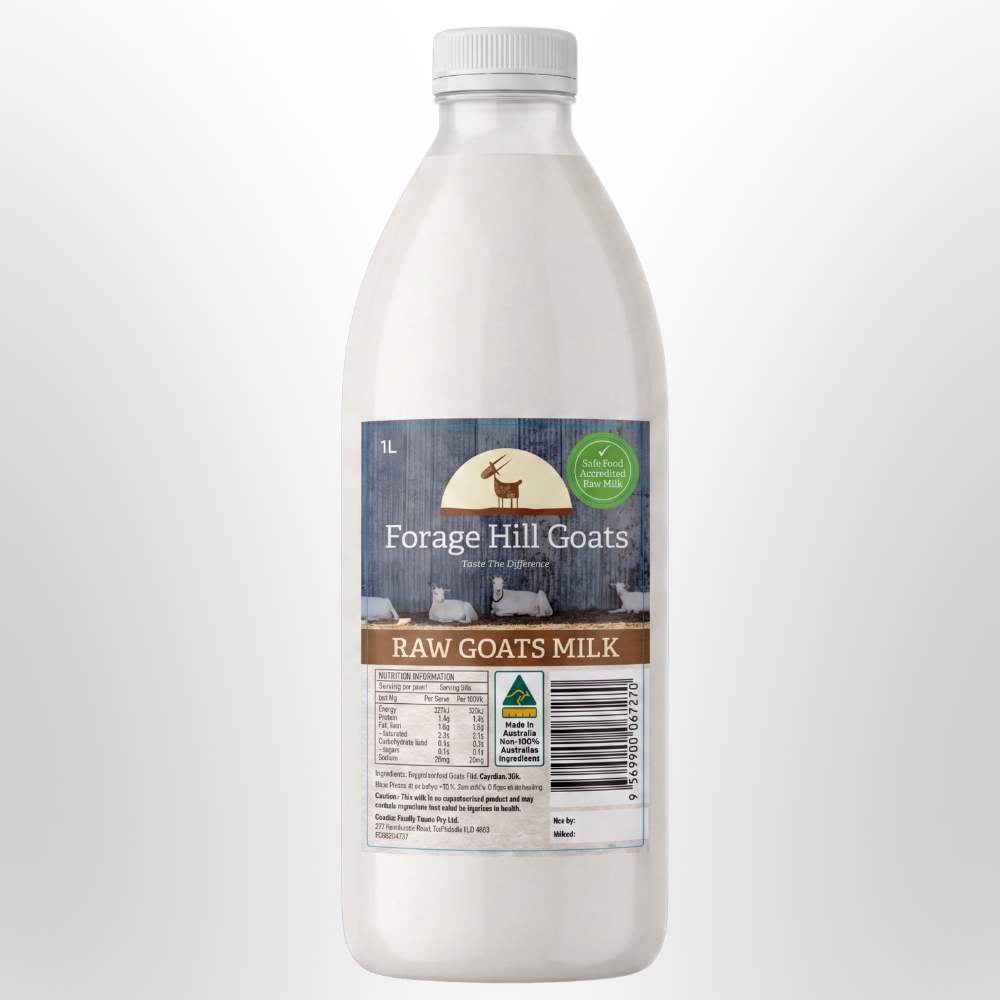 FORAGE HILL GOATS Raw Goat Milk Frozen 1L