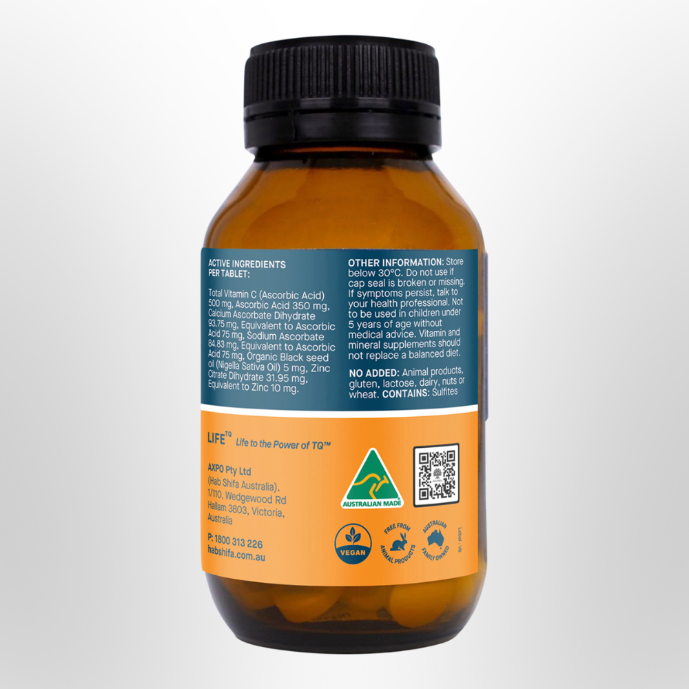 HAB SHIFA ImmuneQ with Black Seed Vit C Zinc 120 Chewable Tabs