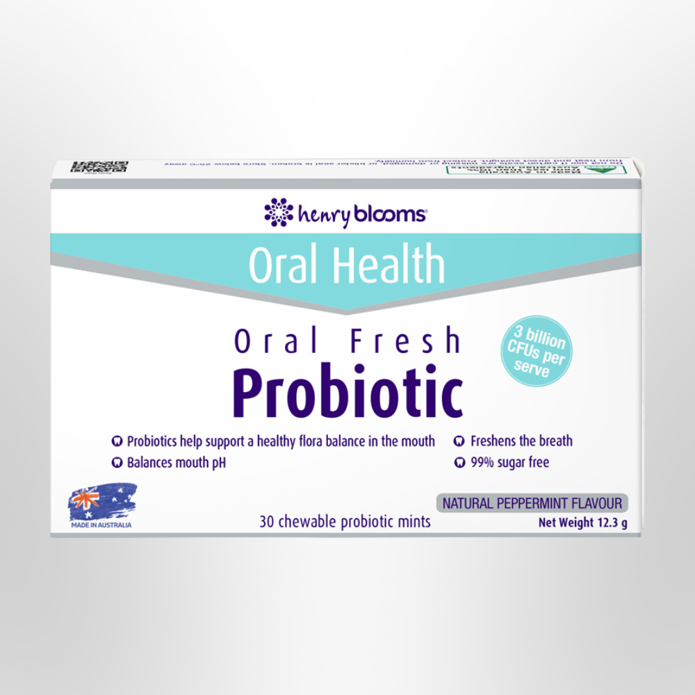 H BLOOMS Oral Health Fresh Probiotic Chew Peppermint (30 pack)