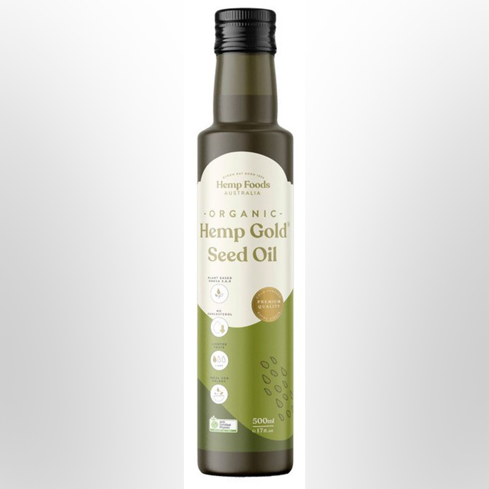 HEMP FOODS AUSTRALIA Hemp Gold Seed Oil Organic 500ml