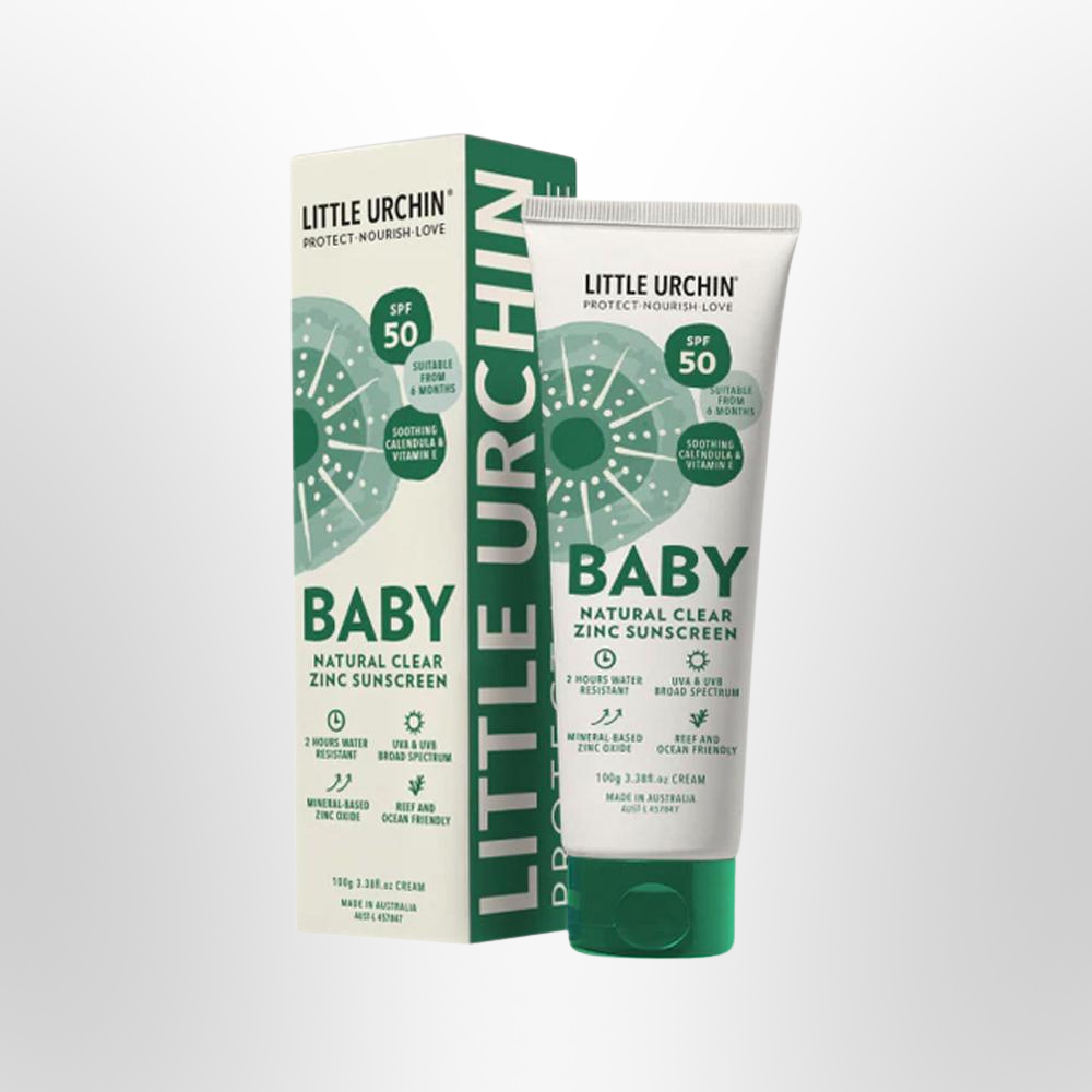 LITTLE URCHIN Natural Baby Sunscreen SPF 50 Clear Zinc 100g