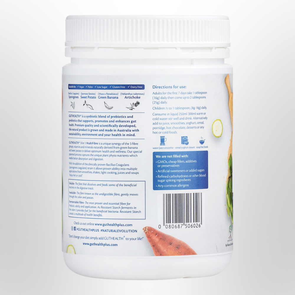 NATURAL EVOLUTION GH+ 3 in 1 Multifibre Prebiotics + Probiotics 400g