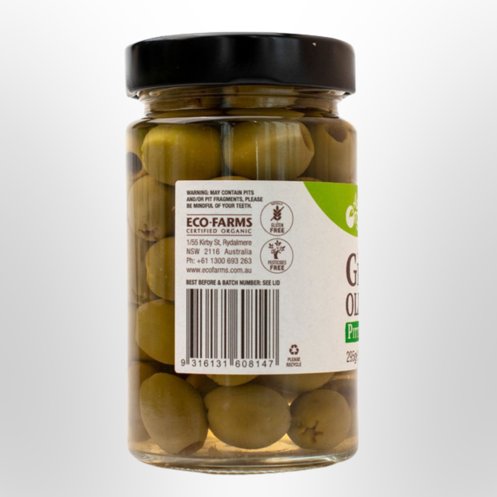 ABSOLUTE ORGANIC Greek Green Olives - Pitted Organic 295g