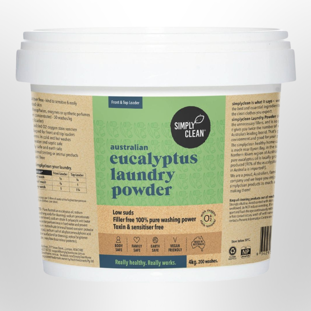 SIMPLY CLEAN Laundry Powder Eucalyptus (4kg Bucket)