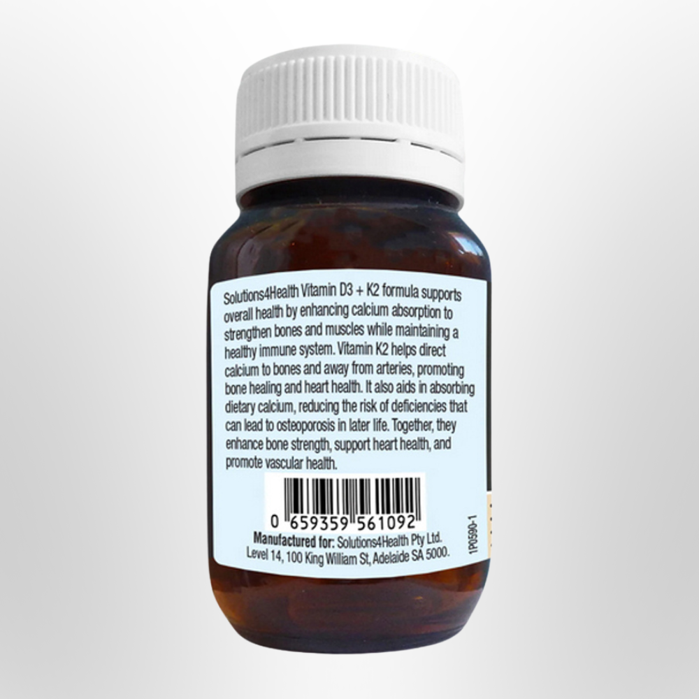 SOLUTIONS 4 HEALTH Vitamin D3+K2 60 Caps