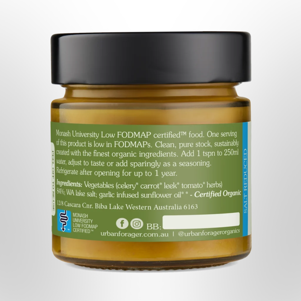 URBAN FORAGER Low FODMAP Vegetable Stock Concentrate Organic 250g