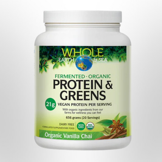 WHOLE EARTH & SEA Organic Protein & Greens Powder Vanilla Chai 656g
