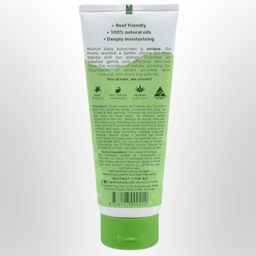 WOTNOT Sunscreen Natural SPF 30 for 3 Months+ 100g