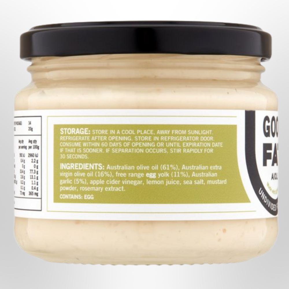 UNDIVIDED FOOD CO Good Fat Aioli 280g