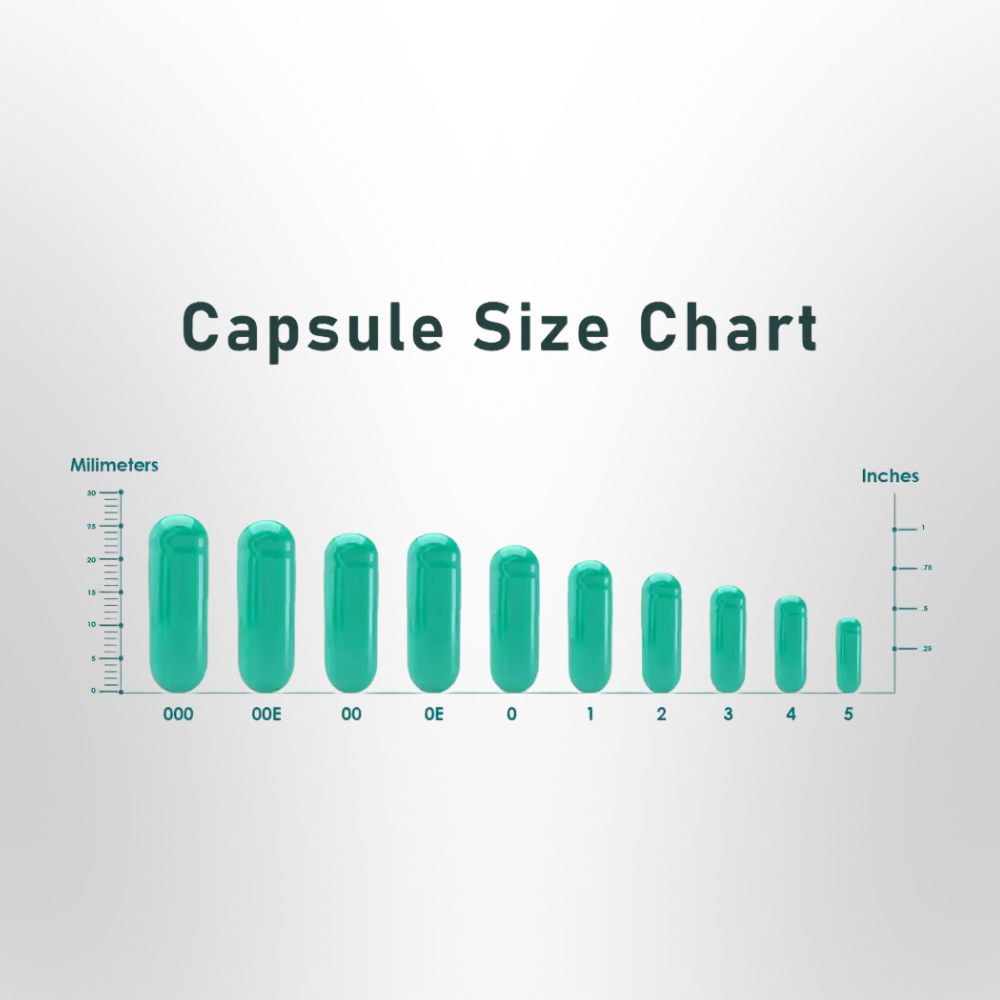Empty Vege Caps Size "0" - 150 Capsules