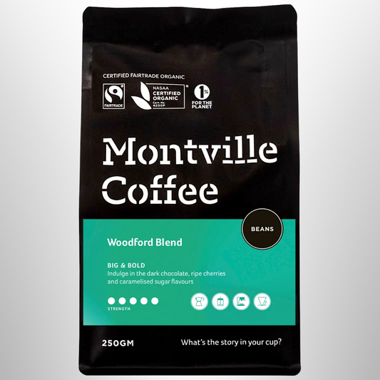 MONTVILLE Beans Woodford Blend Coffee Organic 250g