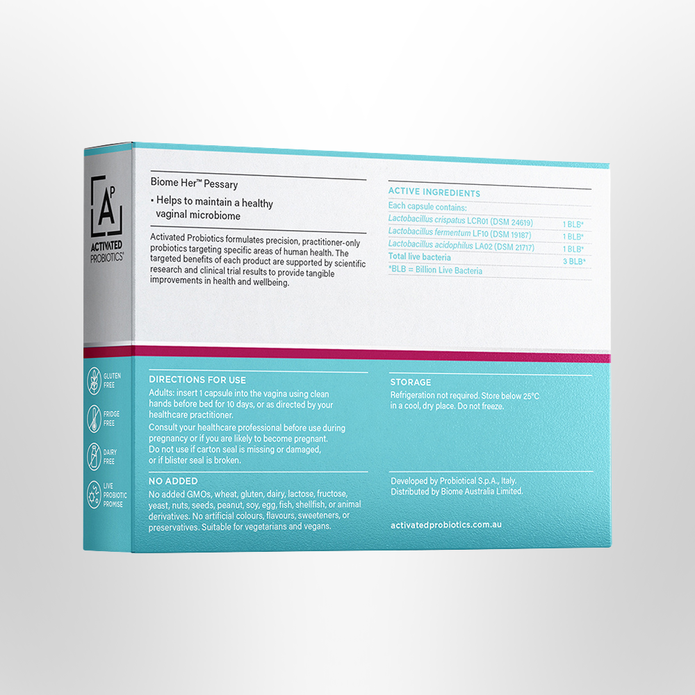 ACTIVATED PROBIOTICS Biome Her Pessary x10