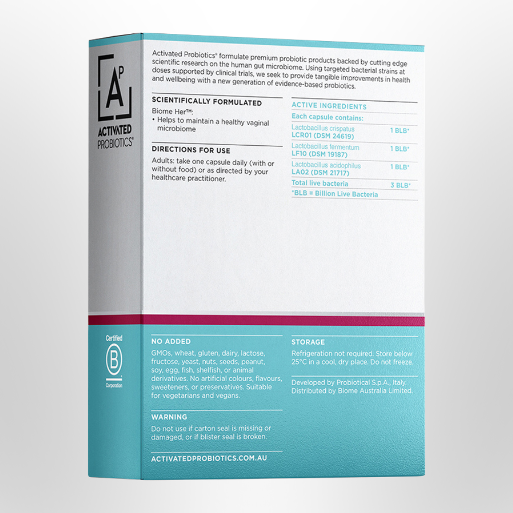 ACTIVATED PROBIOTICS Biome Her Probiotic 30 Caps