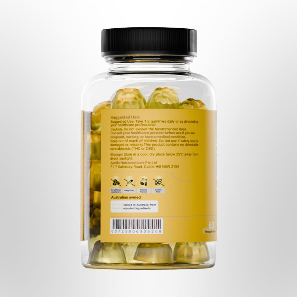 APOLLO Hemp Seed Oil Gummies Pineapple 60 Pack