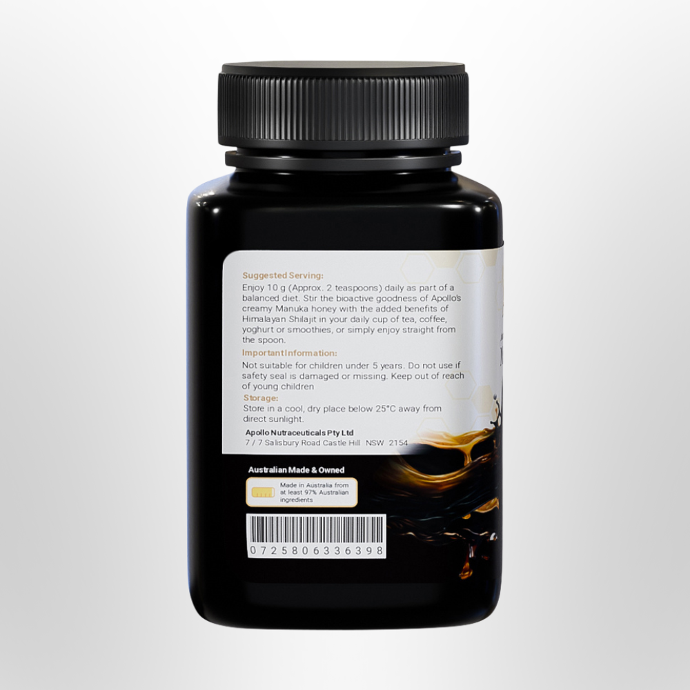 APOLLO Australian Manuka Honey + Himalayan Shilajit 250g