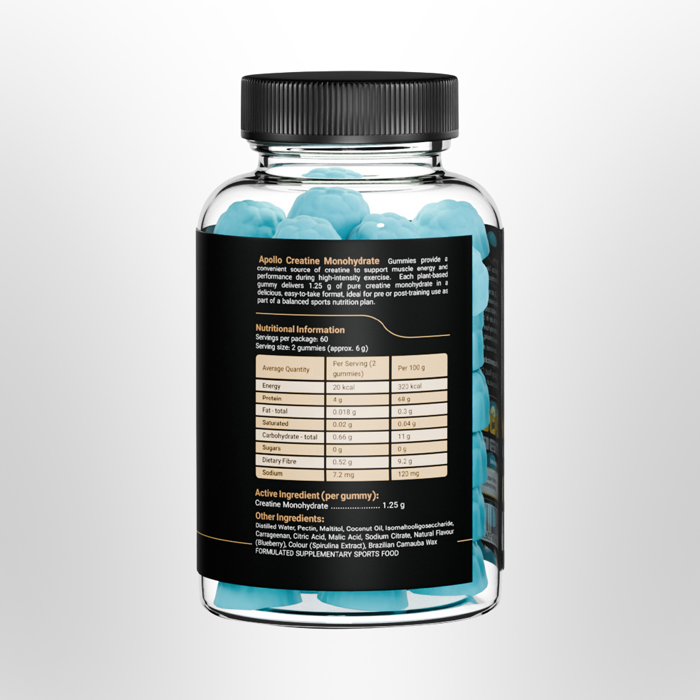 APOLLO Creatine Monohydrate Gummies Blueberry 120 Pack