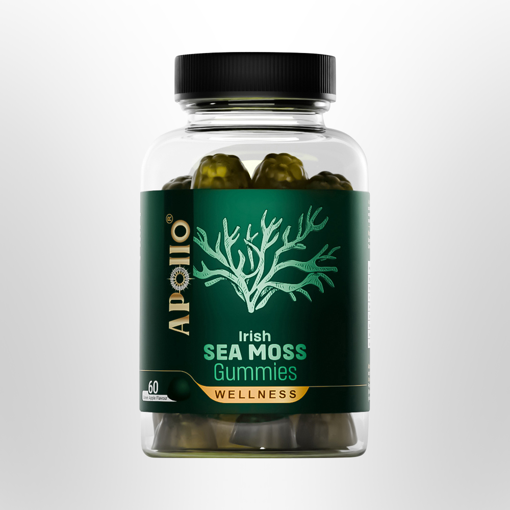 APOLLO Irish Sea Moss Gummies Green Apple 60 Pack