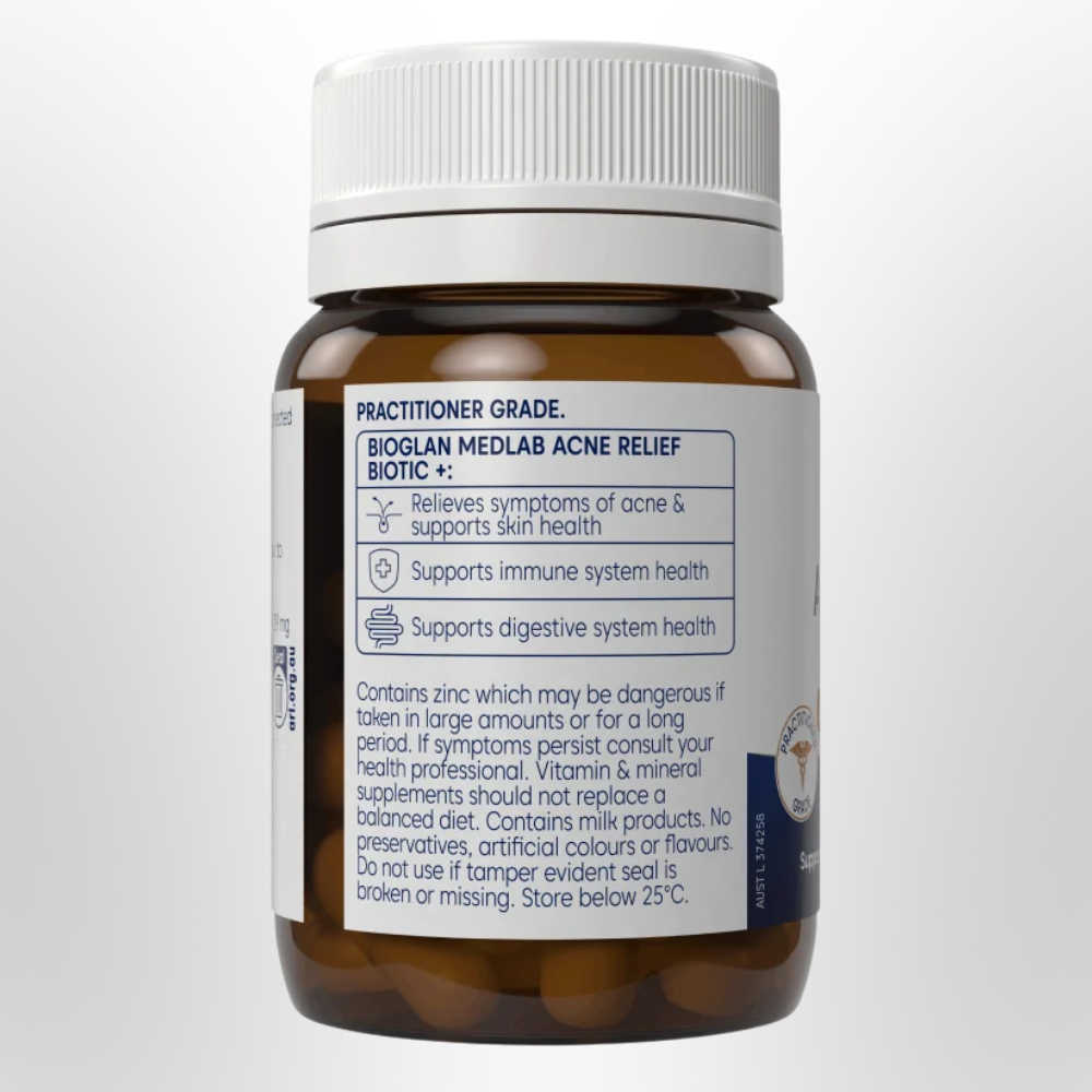 BIOGLAN MEDLAB Acne Relief Biotic + (Lactoferrin & Probiotic) 30 Caps