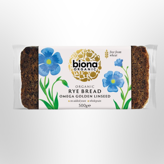 BIONA ORGANIC Rye Golden Linseed Bread 500g