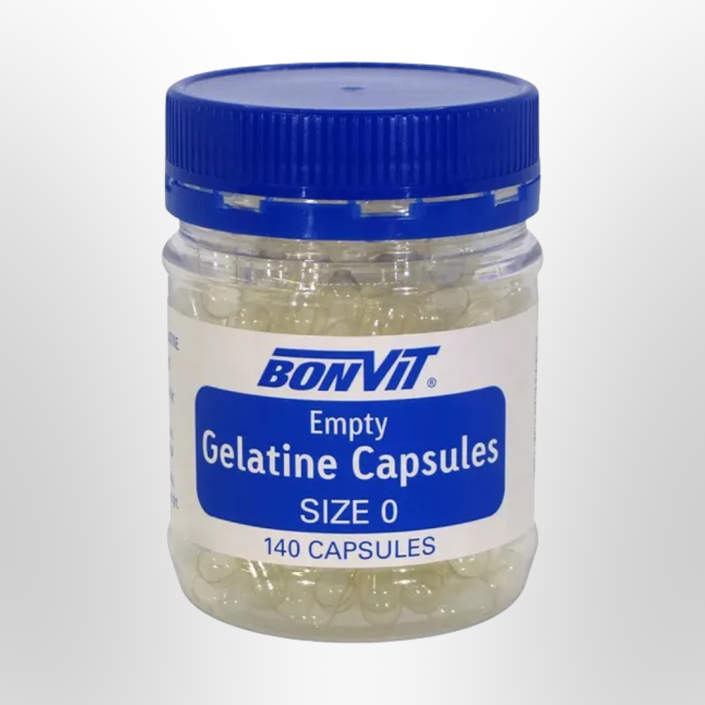 BONVIT Empty Gelatine Capsules 140 Caps Size 0