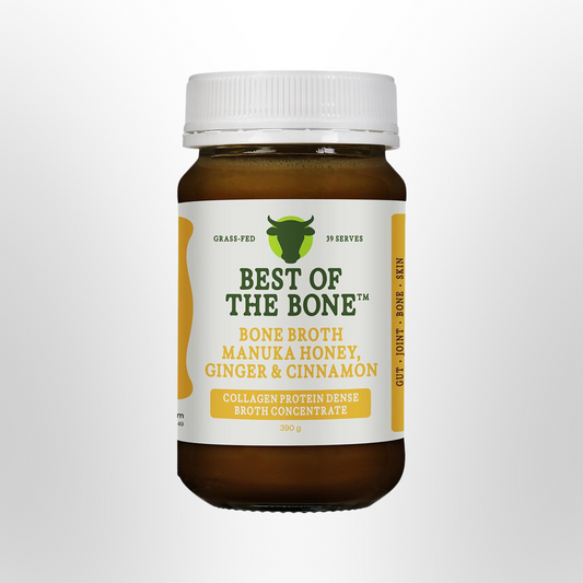 BOTB Beef Bone Broth Concentrate Manuka Honey Ginger Cinnamon 390g