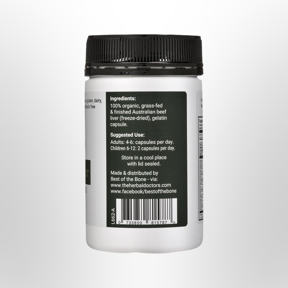 BOTB Beef Liver Nutrient Dense Superfood Organic 180 Caps