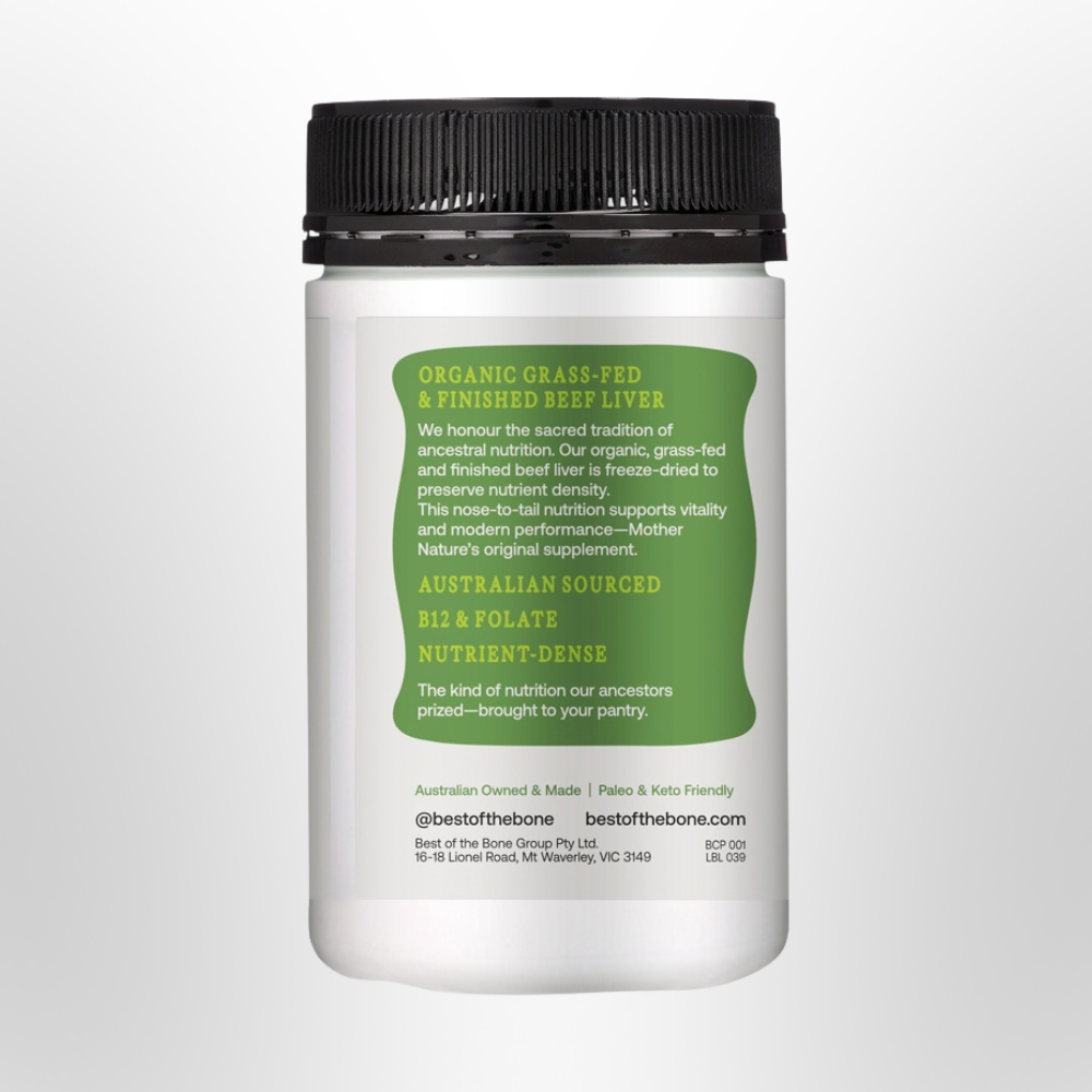 BOTB Beef Liver Organic Grass Fed 180 Caps
