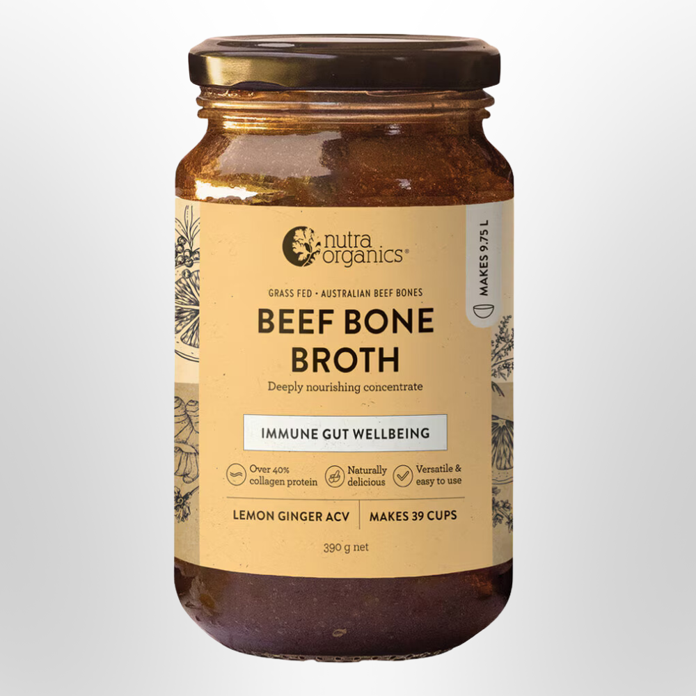 NUTRA ORGANICS Lemon Ginger ACV Beef Bone Broth 390g