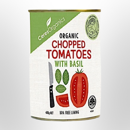 CERES ORGANICS Chopped Tomatoes with Basil Organic 400g