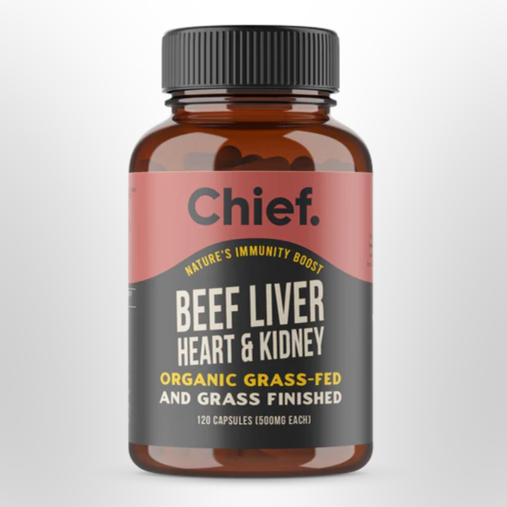 CHIEF Beef Liver Heart & Kidney 120 Caps Organic