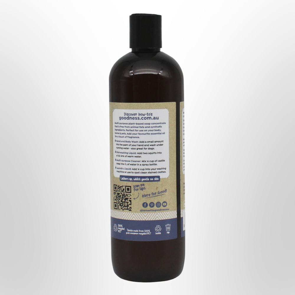 HONEST TO GOODNESS Castile Soap Natural Unscented 500ml