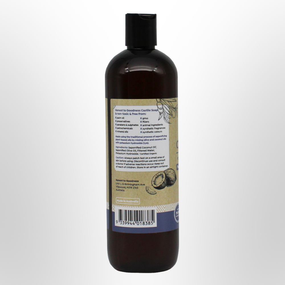 HONEST TO GOODNESS Castile Soap Natural Unscented 500ml