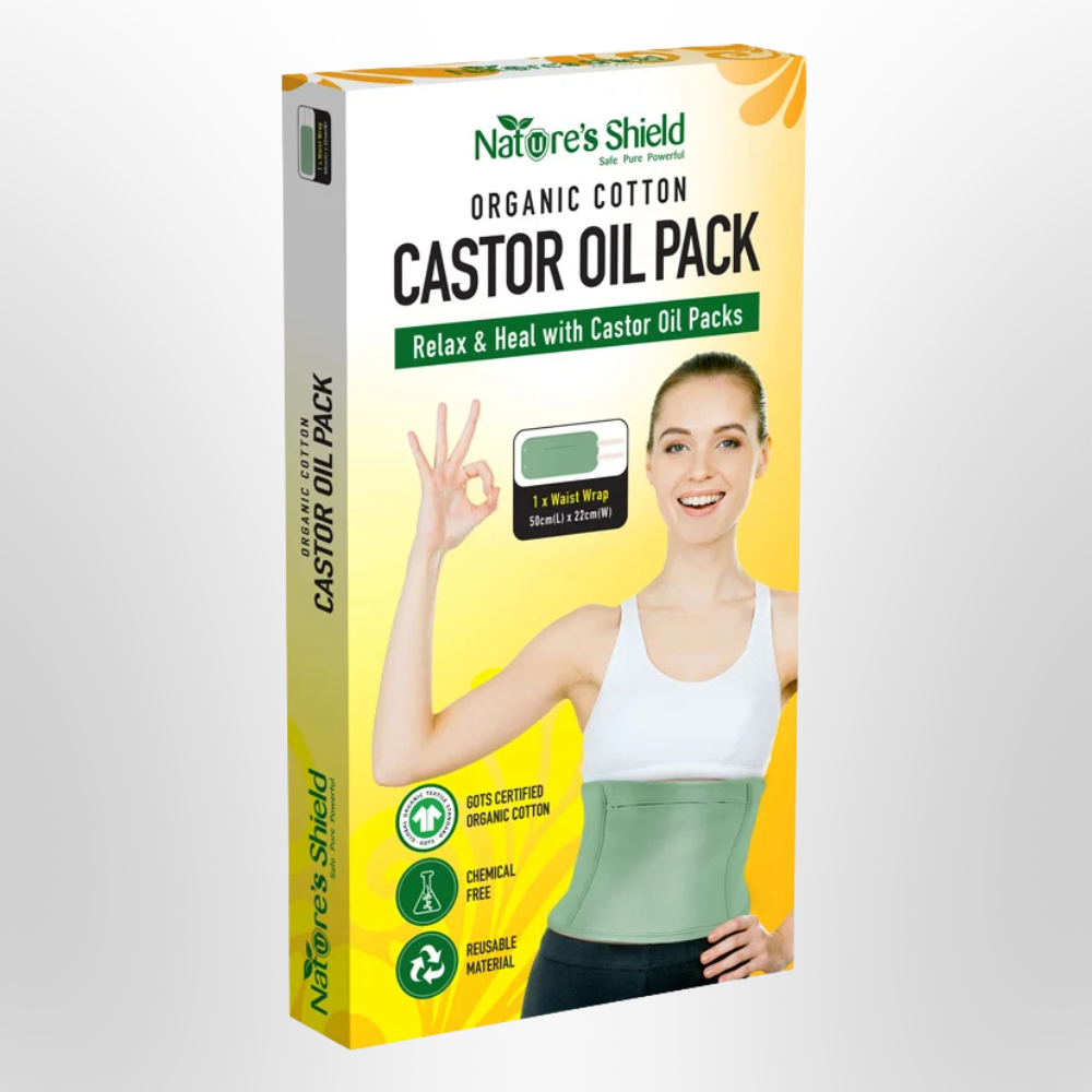 NATURES SHIELD Organic Cotton Castor Oil Pack Waist Wrap