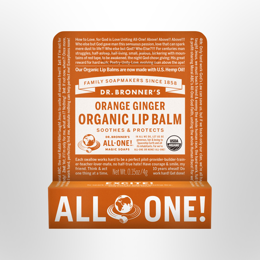 DR BRONNERS Lip Balm Organic Orange Ginger 4g
